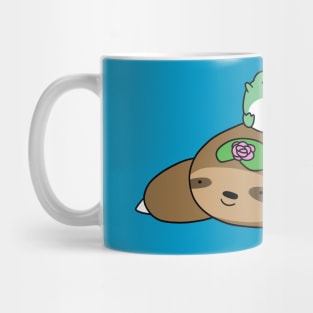 Lily Pad Sloth and Frog Mug